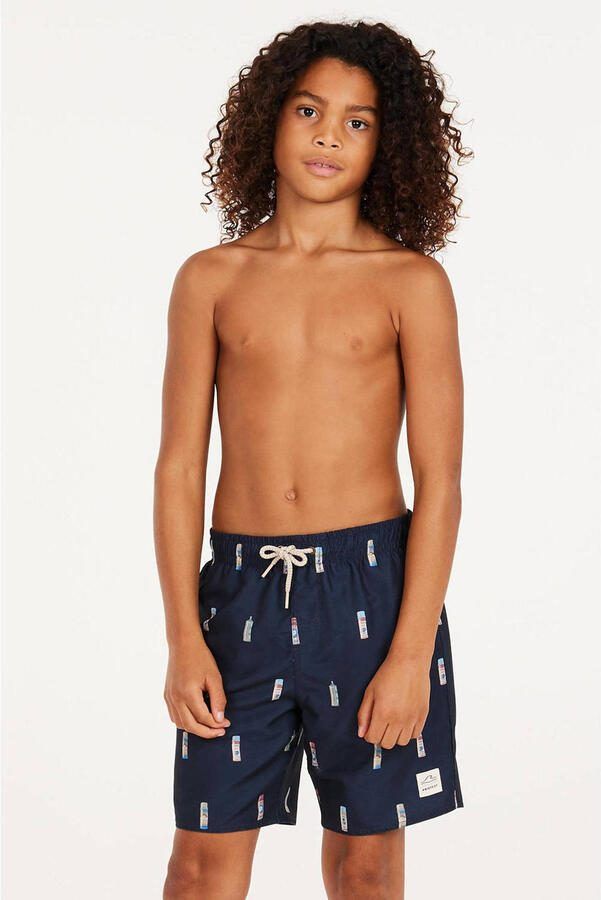 Protest zwemshort PRTBITMAP JR donkerblauw Jongens Polyester All over print 116 - Foto 3