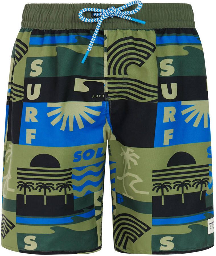 Protest zwemshort PRTTONNY JR olijfgroen blauw