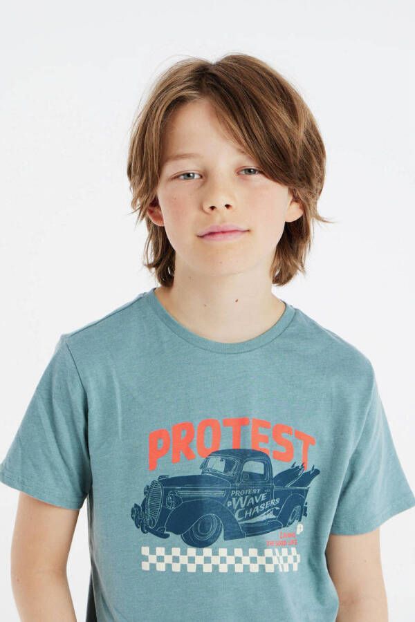 Protest T-shirt PRTCHIEL JR met printopdruk groen