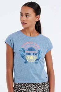 Protest T-shirt PRTGINGER JR met printopdruk blauw
