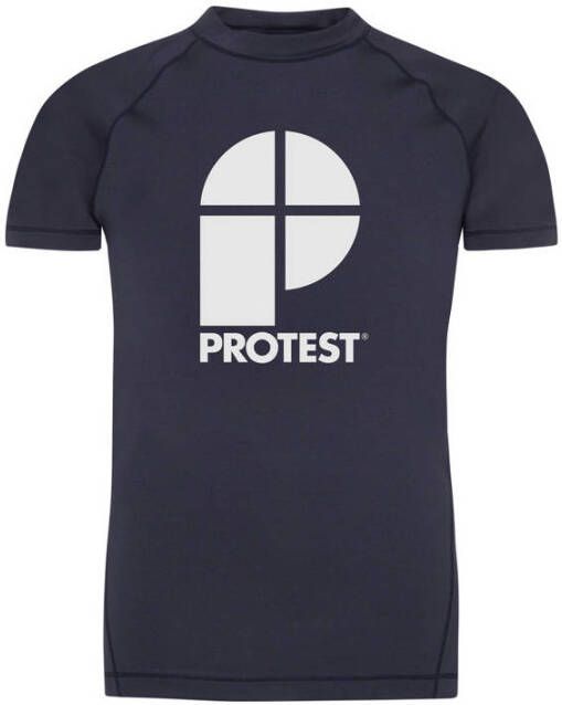 Protest UV T-shirt PRTBERENT JR donkerblauw UV shirt Polyester Ronde hals 140