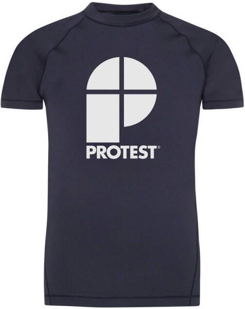 Protest UV T-shirt PRTBERENT JR donkerblauw UV shirt Polyester Ronde hals 176