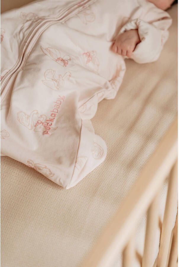 Puckababy The Bag Newborn baby slaapzak 0-6 mnd Light rosé Swans - Foto 3
