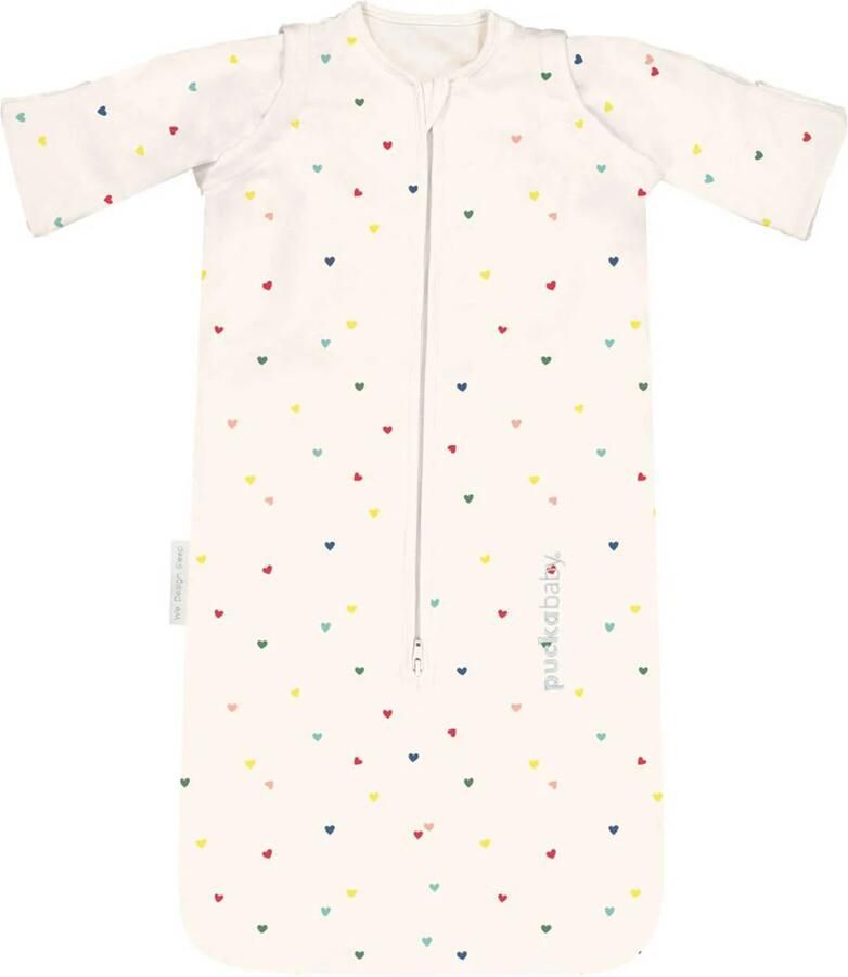Puckababy The Bag Newborn slaapzak Hearts Confetti 0-6 mnd Babyslaapzak Ecru