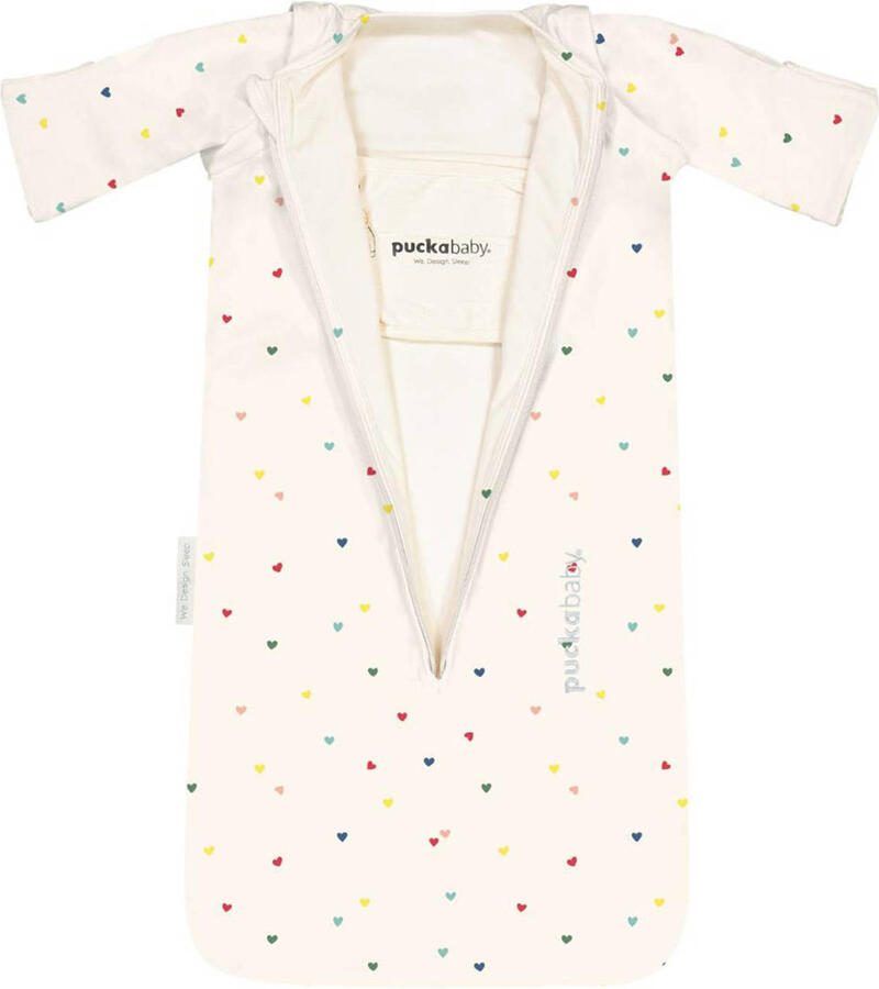 Puckababy The Bag Newborn slaapzak Hearts Confetti 0-6 mnd Babyslaapzak Ecru - Foto 2