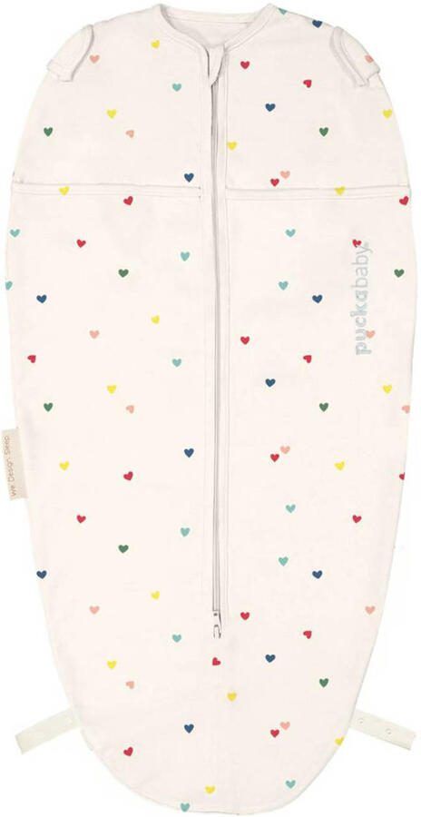 Puckababy The Original Mini inbakerslaapzak Hearts Confetti 3-6 mnd Inbakerdoek Ecru