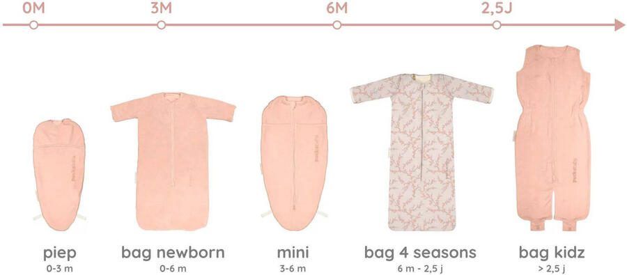Puckababy The Bag Newborn winter slaapzak met teddy peach 0-6 mnd
