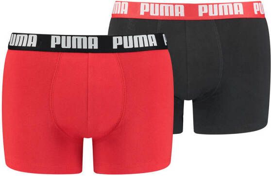 Puma 2-Pack Basic Boxershorts Rood Zwart Black Dames