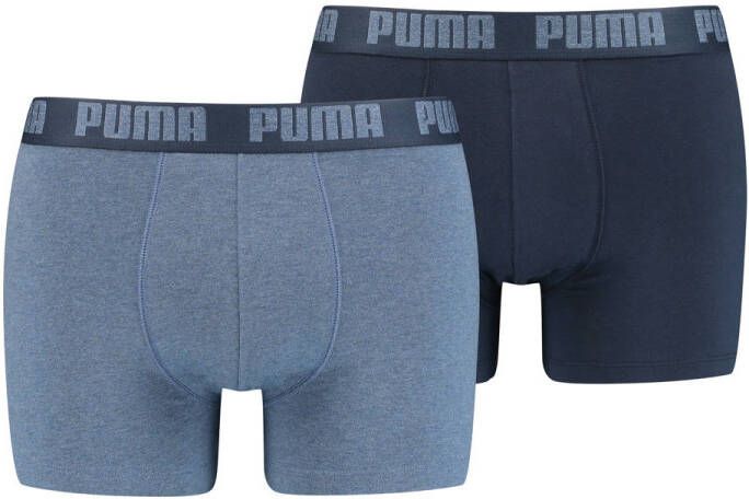 Puma basic boxershort 2-pack blauw jeansblauw heren