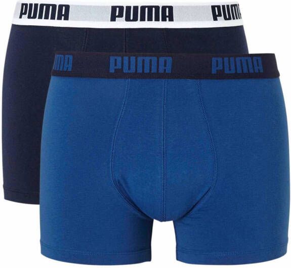 Puma basic boxershort 2-pack blauw donkerblauw heren