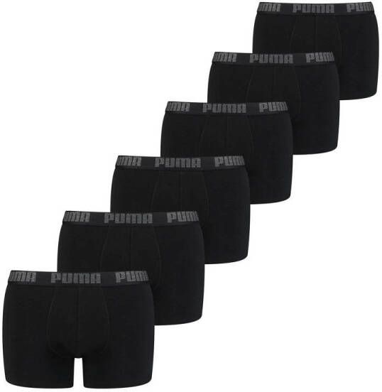 Puma basic boxershort 6 pack zwart heren