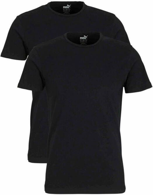 Puma Set van 2 katoenen T-shirts Klassieke pasvorm Black Heren