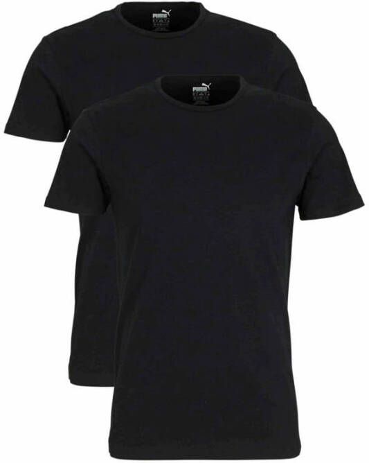 Puma Set van 2 katoenen T-shirts Klassieke pasvorm Black Heren