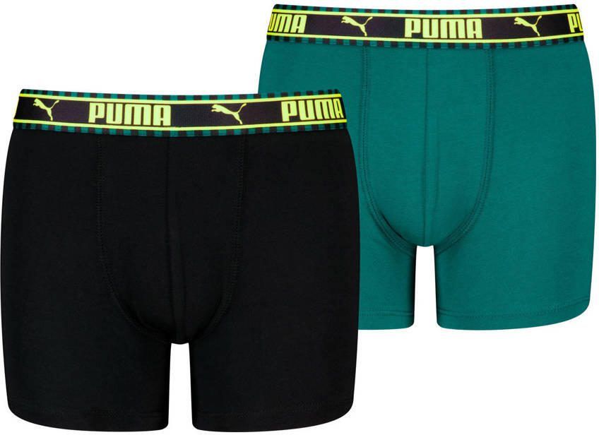 Puma boxershort- set van 2 groen zwart