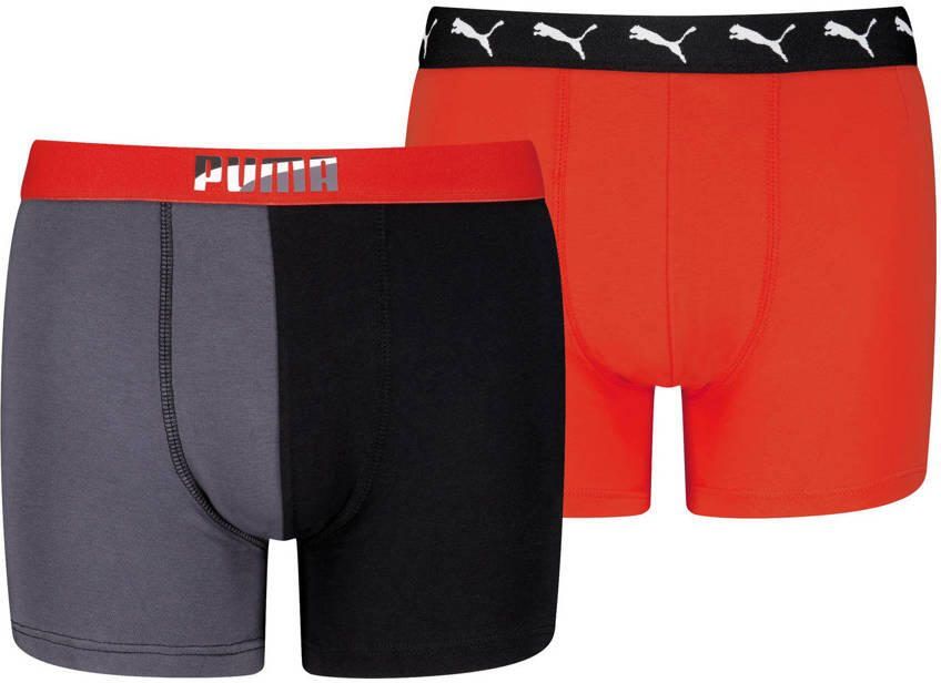 Puma boxershort- set van 2 rood zwart