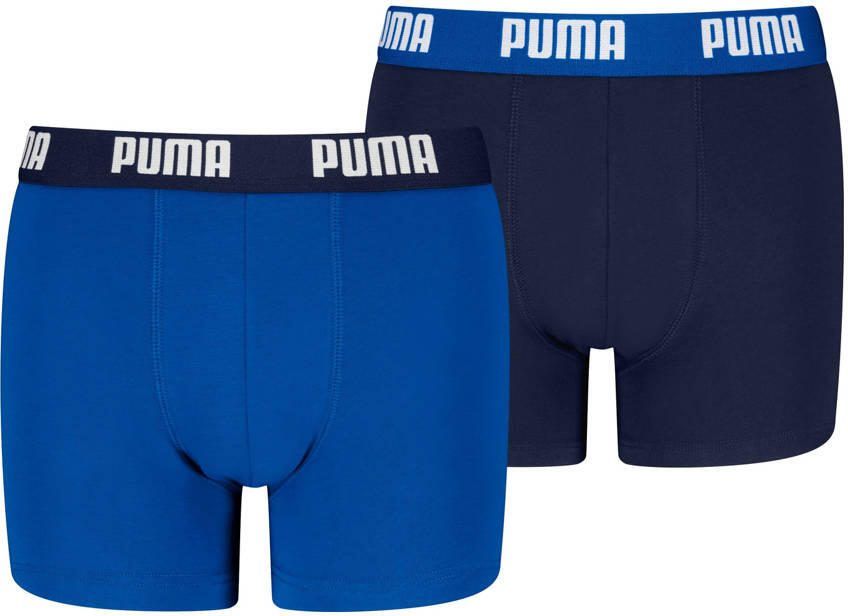 PUMA Boxershort BOYS EVERYDAY BASIC BOXERS 2P Comfortabele logotailleband zonder opening (Set van 2)