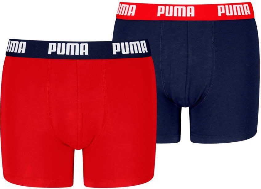 PUMA Boxershort BOYS EVERYDAY BASIC BOXERS 2P Comfortabele logotailleband zonder opening (Set van 2)
