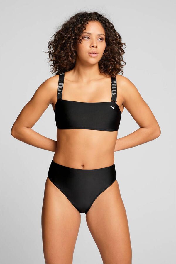 Puma high waist bikinibroekje met logo zwart