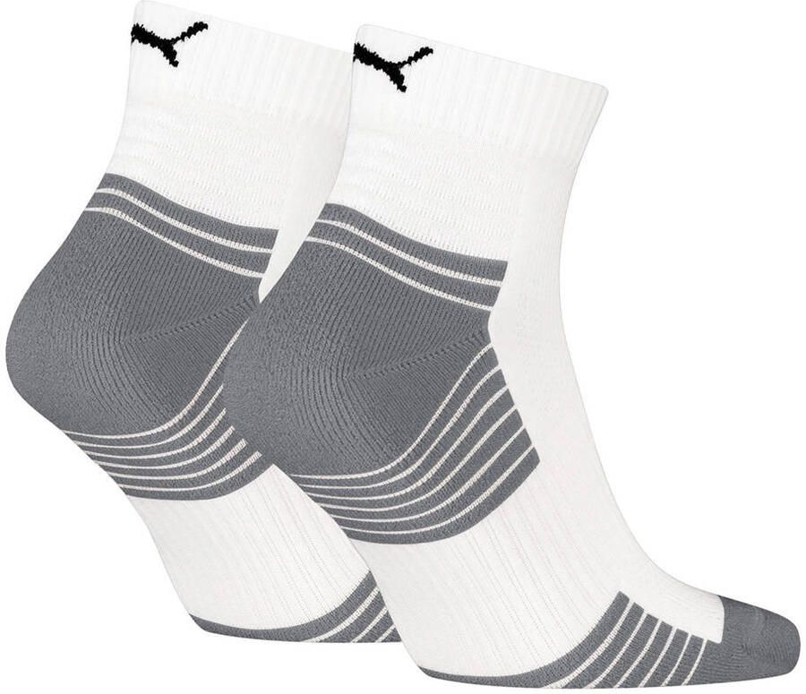 PUMA Korte sokken UNISEX SPORT CUSHIONED QUARTER 2P Ribboorden geoptimaliseerde demping voor extra comfort (2 paar)