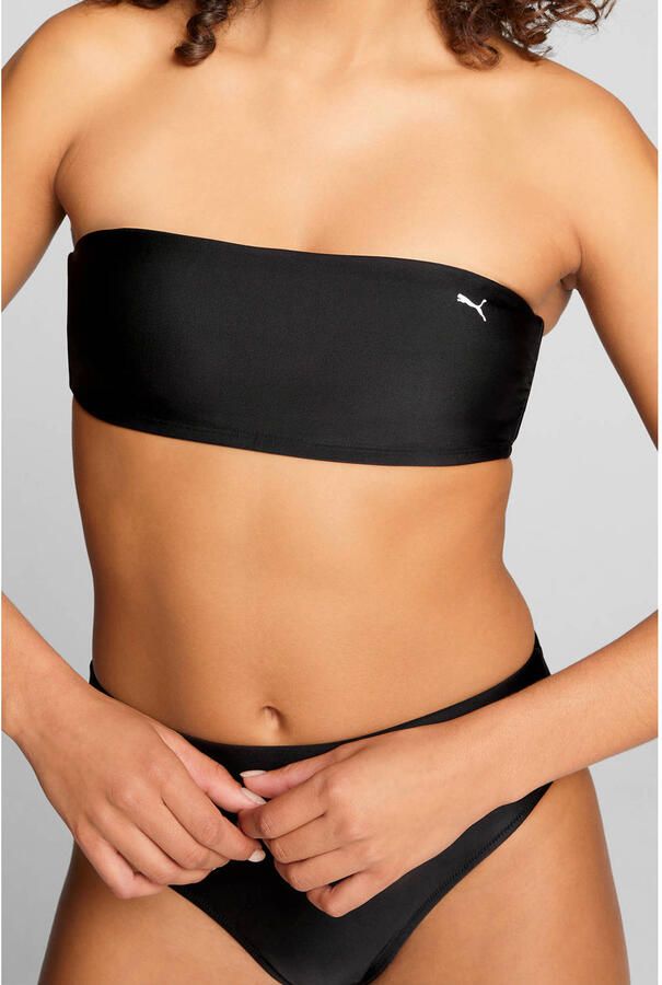 Puma voorgevormde strapless bandeau bikinitop met logo zwart - Foto 2