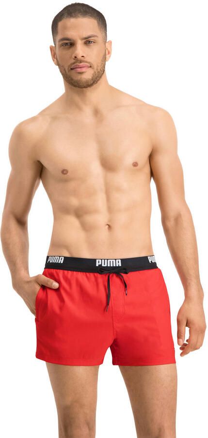PUMA Zwemshort SWIM MEN LOGO SHORT LENGTH SWIM SHORTS Zijzakken achterzak met ritssluiting trekkoord