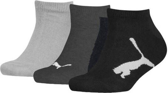 Puma sneakersokken met logo set van 3 grijs Katoen Logo 27-30