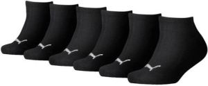Puma sneakersokken met logo set van 6 zwart