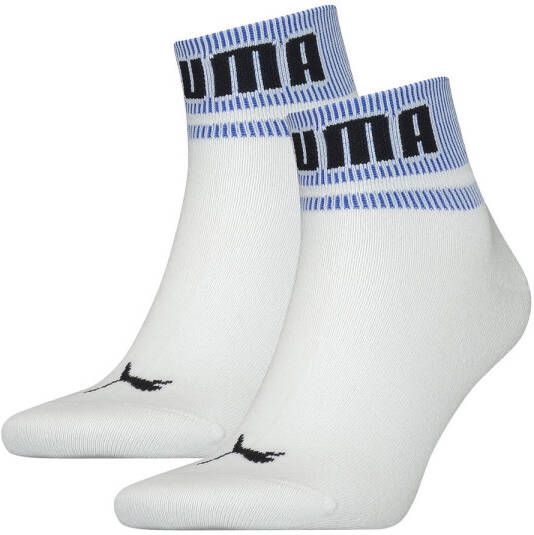 Puma sokken met logo set van 2 wit blauw