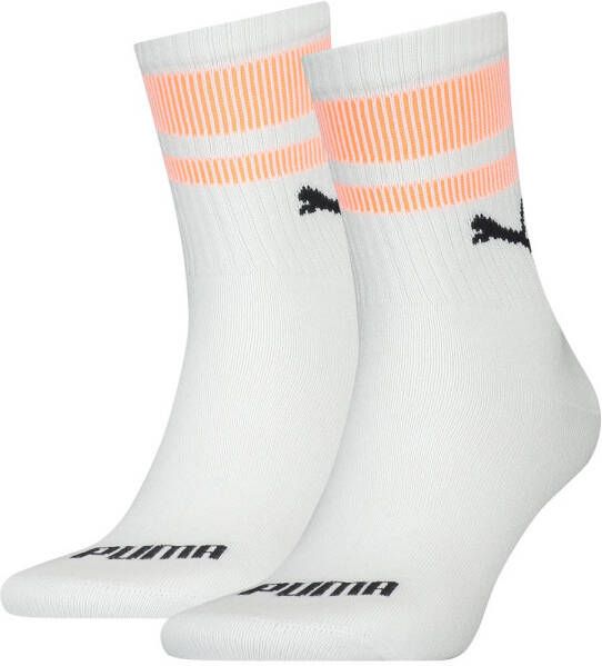 Puma sokken met logo set van 2 wit zalmroze