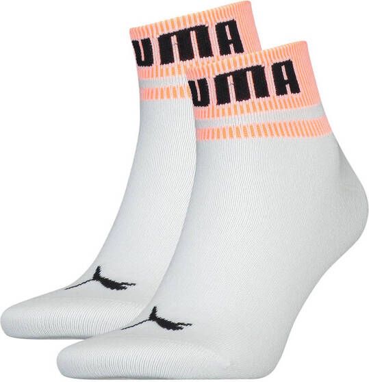 Puma sokken met logo set van 2 wit zalmroze