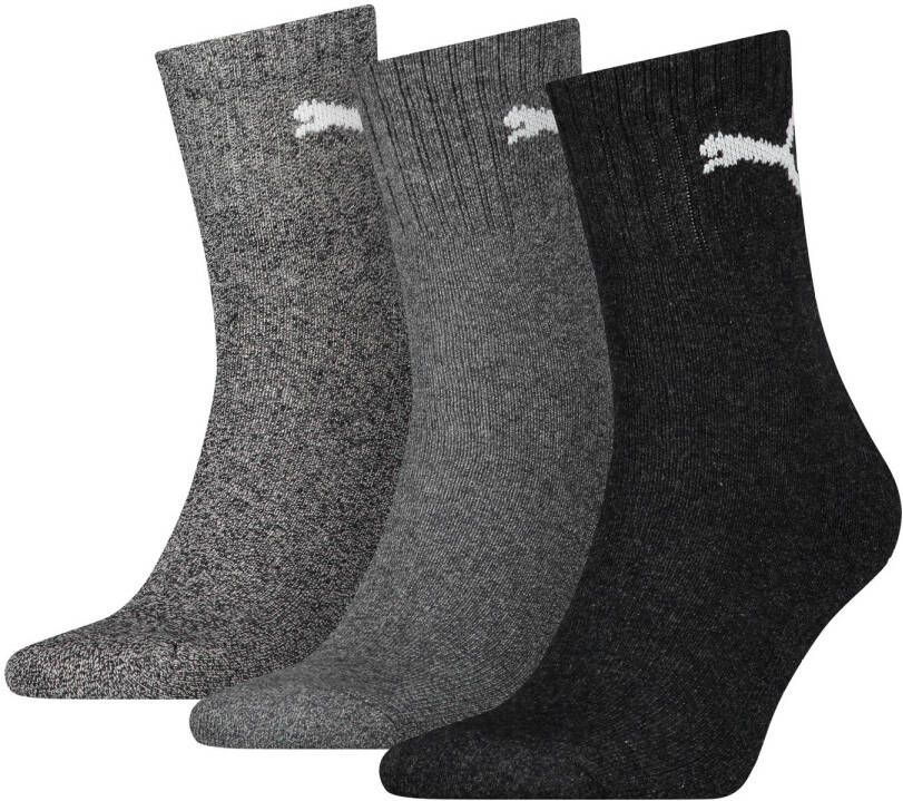 Puma sokken met logo set van 3 grijs multi