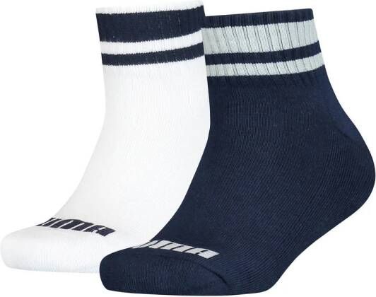 Puma sokken met streep set van 2 wit donkerblauw Multi Katoen 39-42