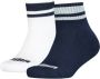 Puma sokken met streep set van 2 wit donkerblauw Multi Katoen 31-34 - Thumbnail 1