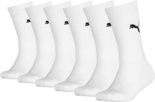 Puma sokken set van 6 wit Katoen Logo 35-38