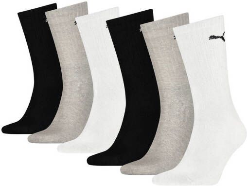 Puma Sokken met labelprint in een set van 6 paar model 'UNISEX CREW SOCK'