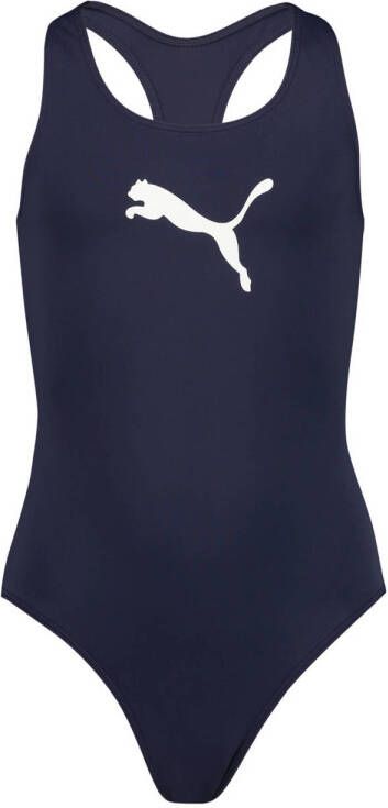 Puma sportbadpak met logo donkerblauw Meisjes Polyamide Logo 128
