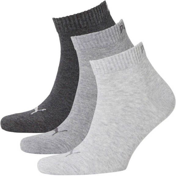 Puma sportsokken antraciet grijs lichtgrijs (set van 3) - Foto 2