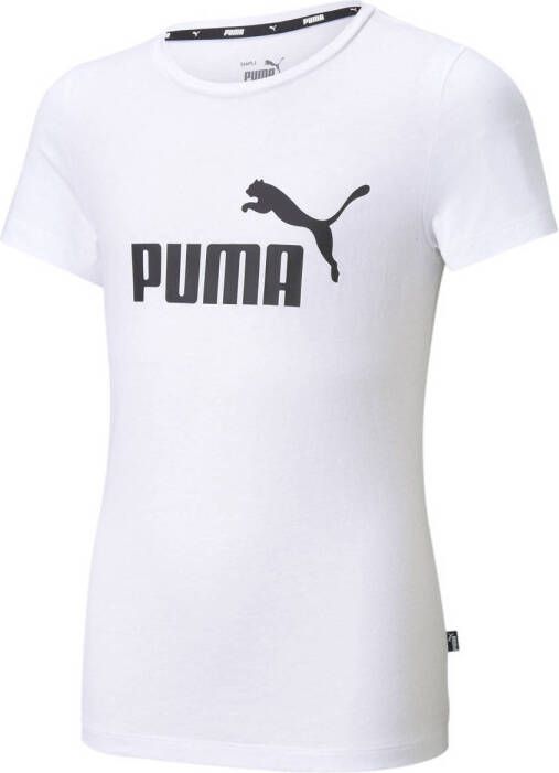 Puma T-shirt wit Meisjes Katoen Ronde hals Logo 128