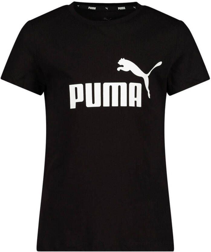 Puma T-shirt zwart Meisjes Katoen (duurzaam) Ronde hals Logo 116