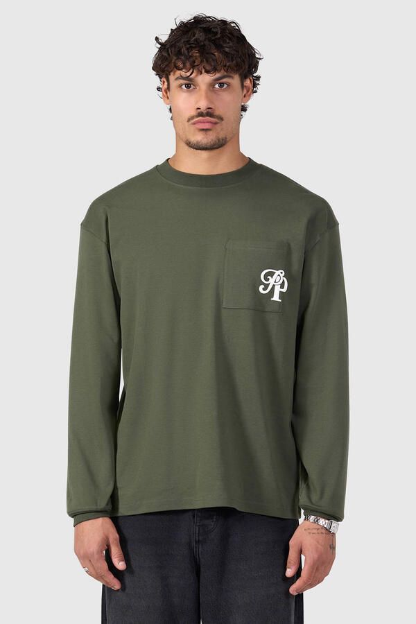 PURE PATH Heren Polo's & T-shirts Inititials Pocket Donkergroen - Foto 5