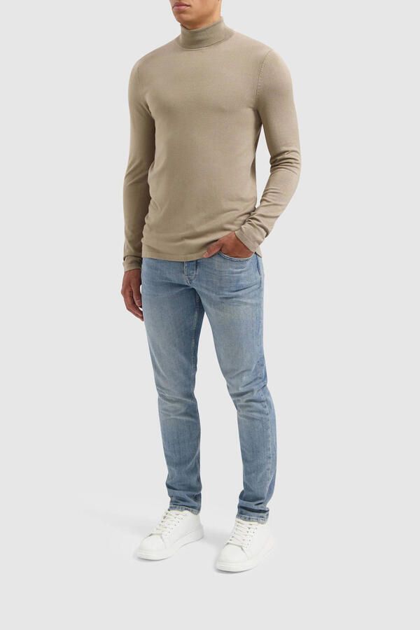 PURE PATH Heren Truien & Vesten Essential Knit Turtleneck Sweater Taupe - Foto 2