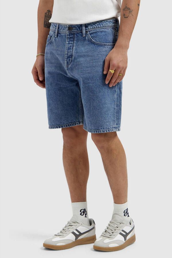Pure Path denim regular short blauw