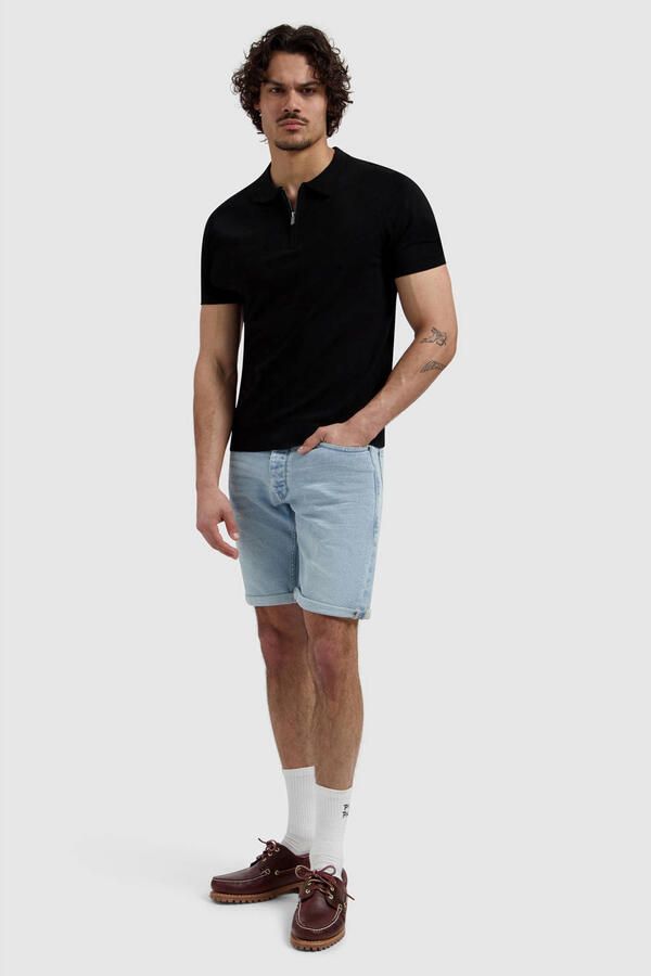 PURE PATH Heren Jeans The Miles Slim Fit Short Lichtblauw - Foto 6