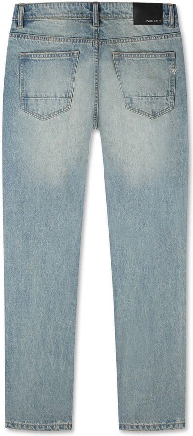 PURE PATH Heren Jeans The Eric Regular Fit Jeans Lichtblauw - Foto 6