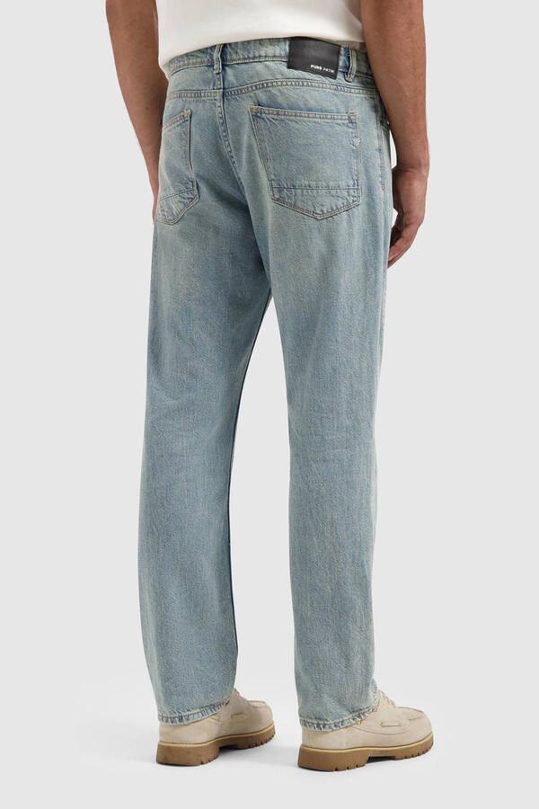 PURE PATH Heren Jeans The Eric Regular Fit Jeans Lichtblauw - Foto 5