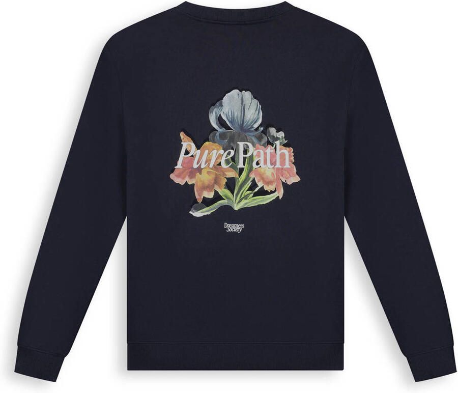 PURE PATH Heren Truien & Vesten Trio Of Flowers Crewneck Donkerblauw - Foto 6