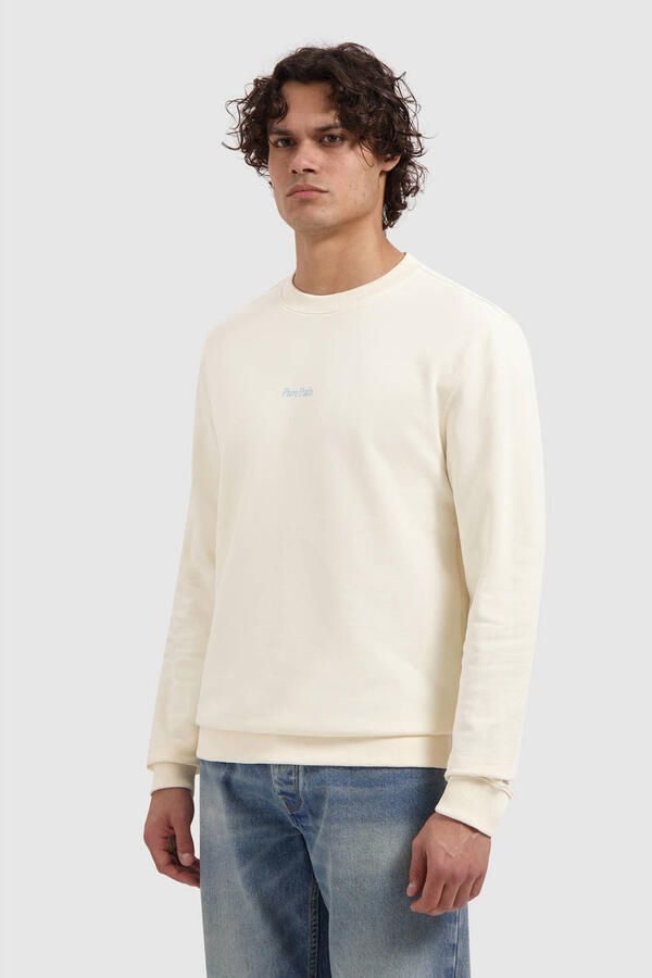 PURE PATH Heren Truien & Vesten Trio Of Flowers Crewneck Creme - Foto 5