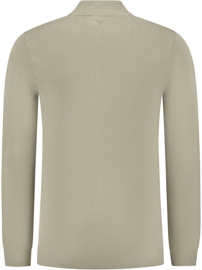 PURE PATH Heren Truien & Vesten Essential Knitwear Halfzip Sweater Taupe - Foto 5