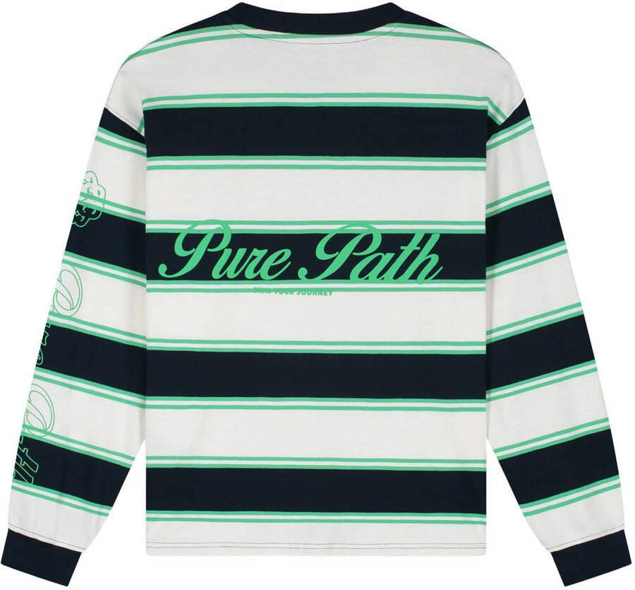 Pure Path gestreepte longsleeve groen - Foto 2