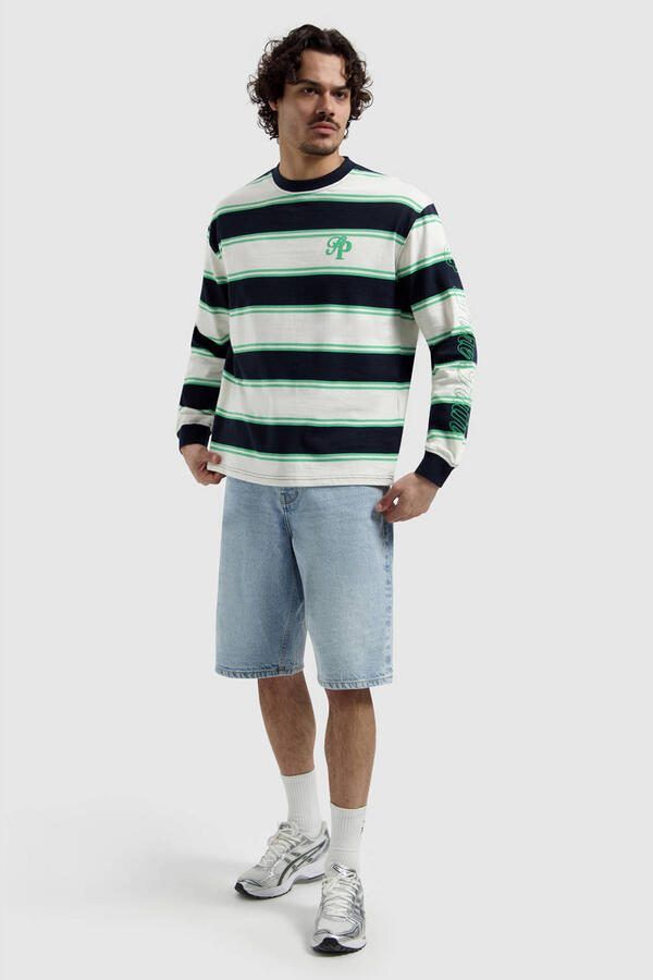 Pure Path gestreepte longsleeve groen